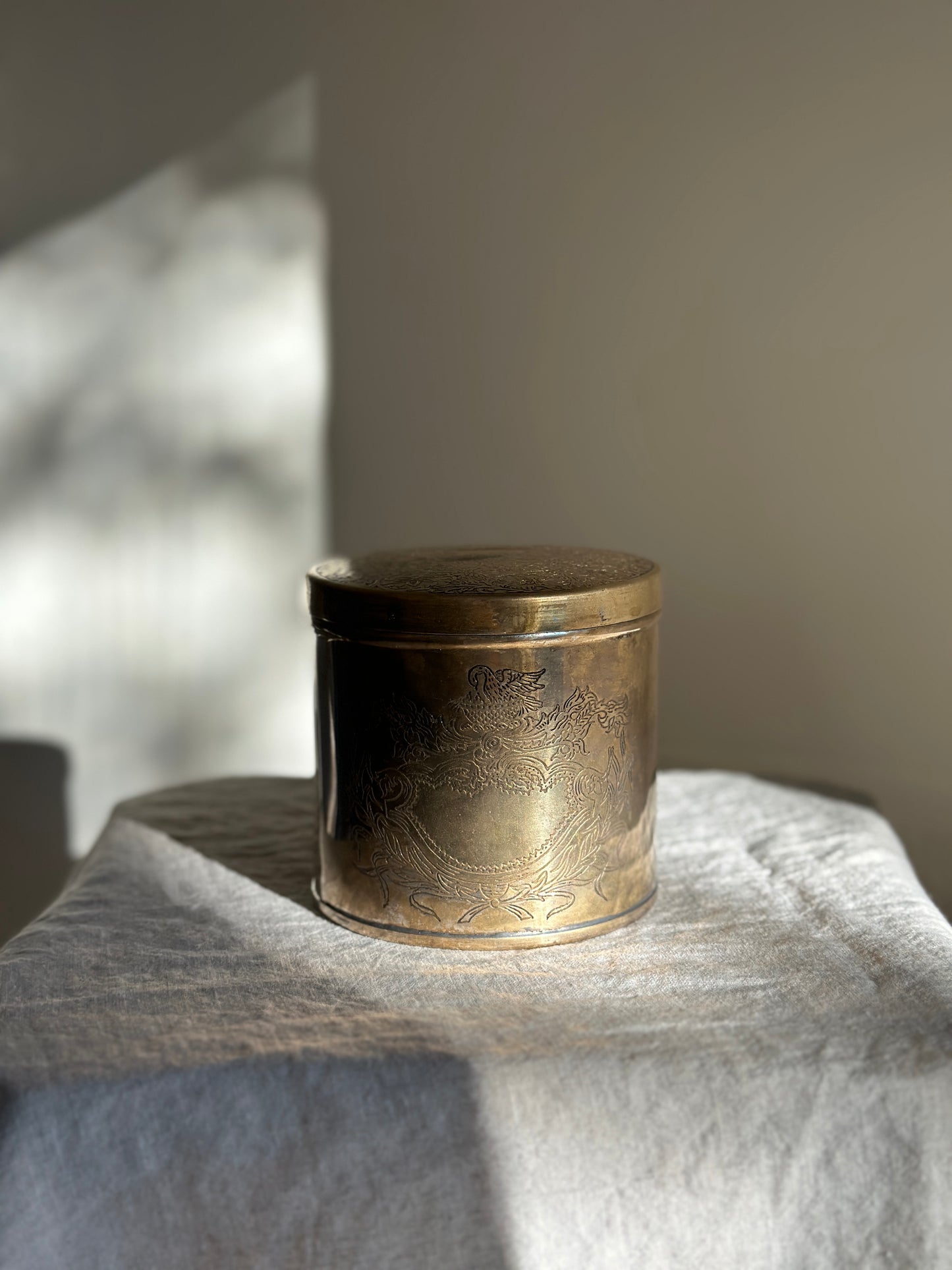 32 oz Silver Plate on Brass Tea Caddy
