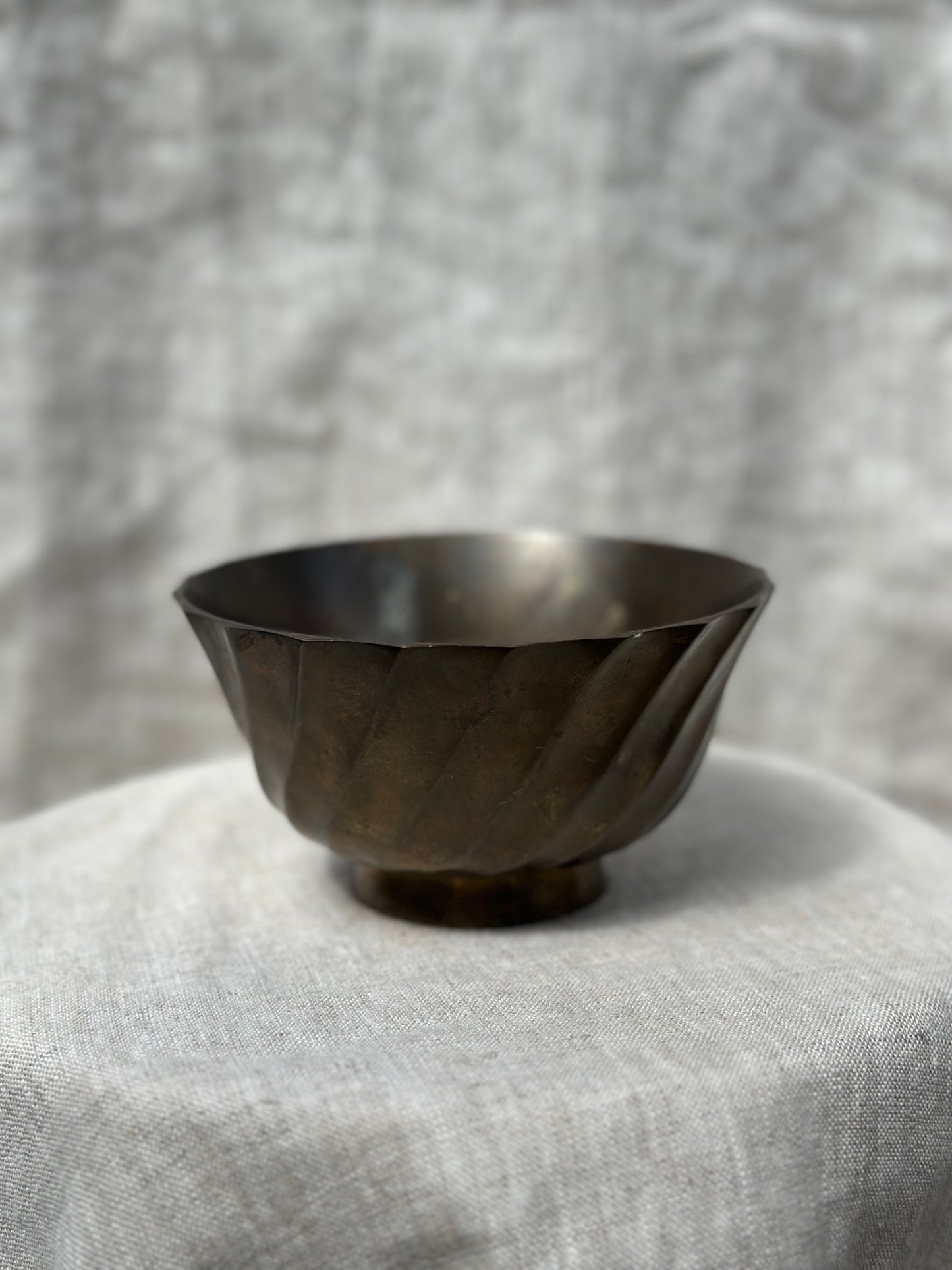 Patina Swirl Brass Bowl