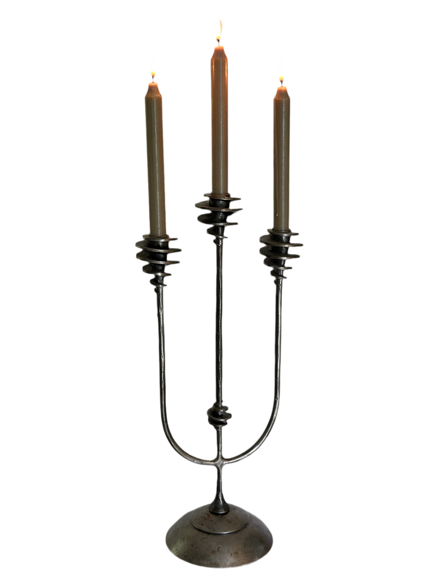 Hand Forged Brutalist Candelabra