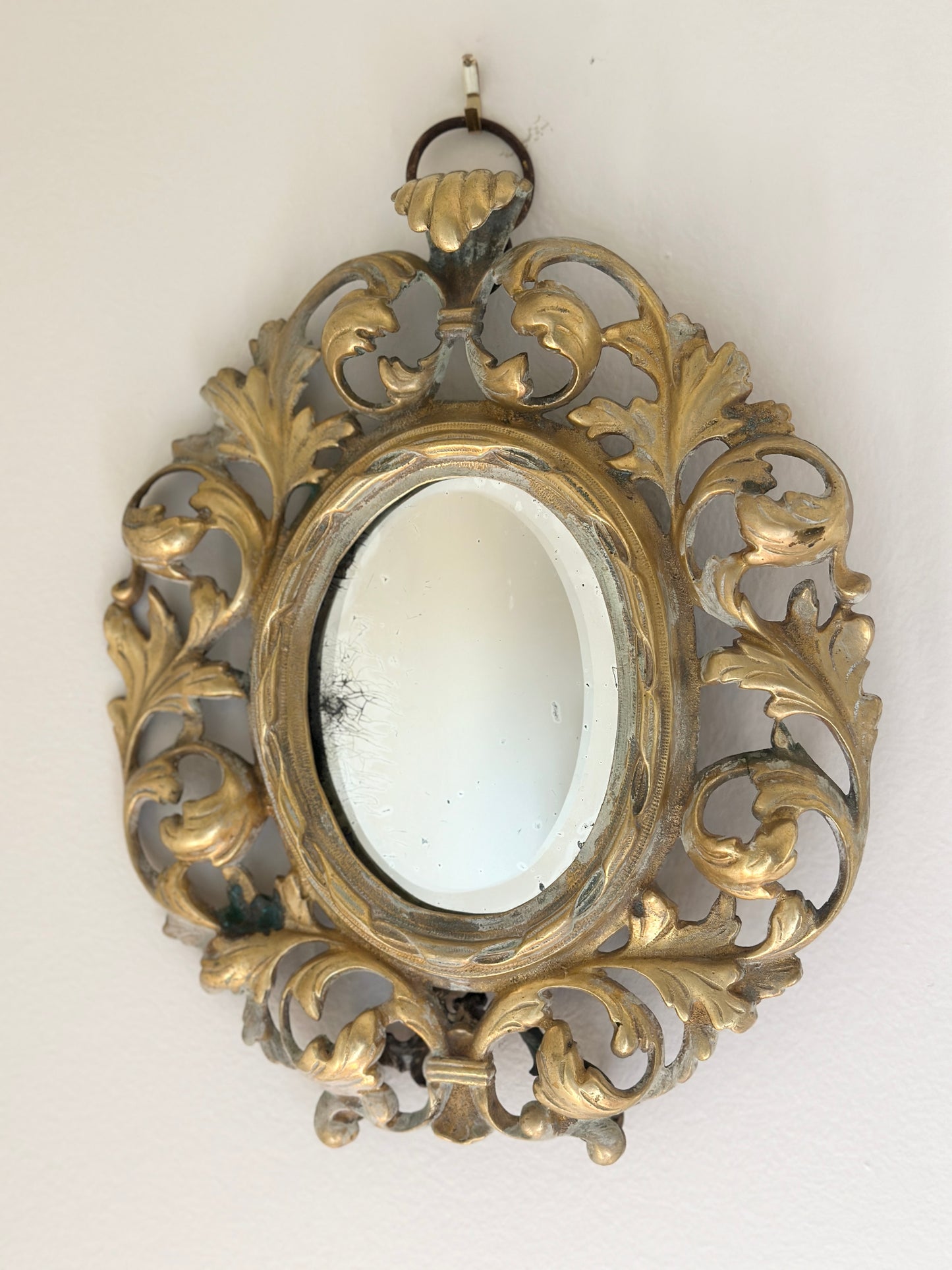 Ornate Gilt Cast Metal Mirror