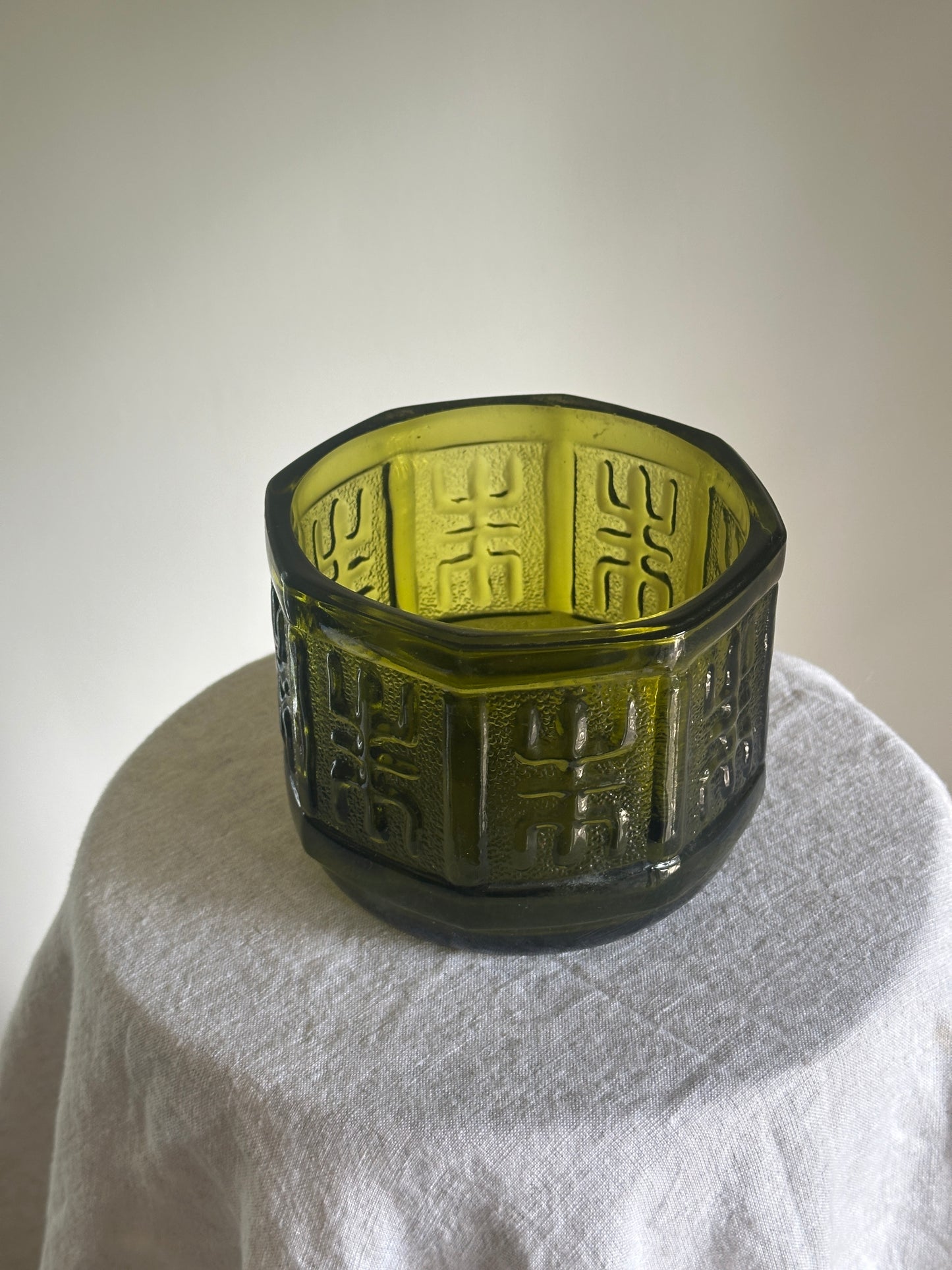 Indiana Glass Avocado Green Glass Planter