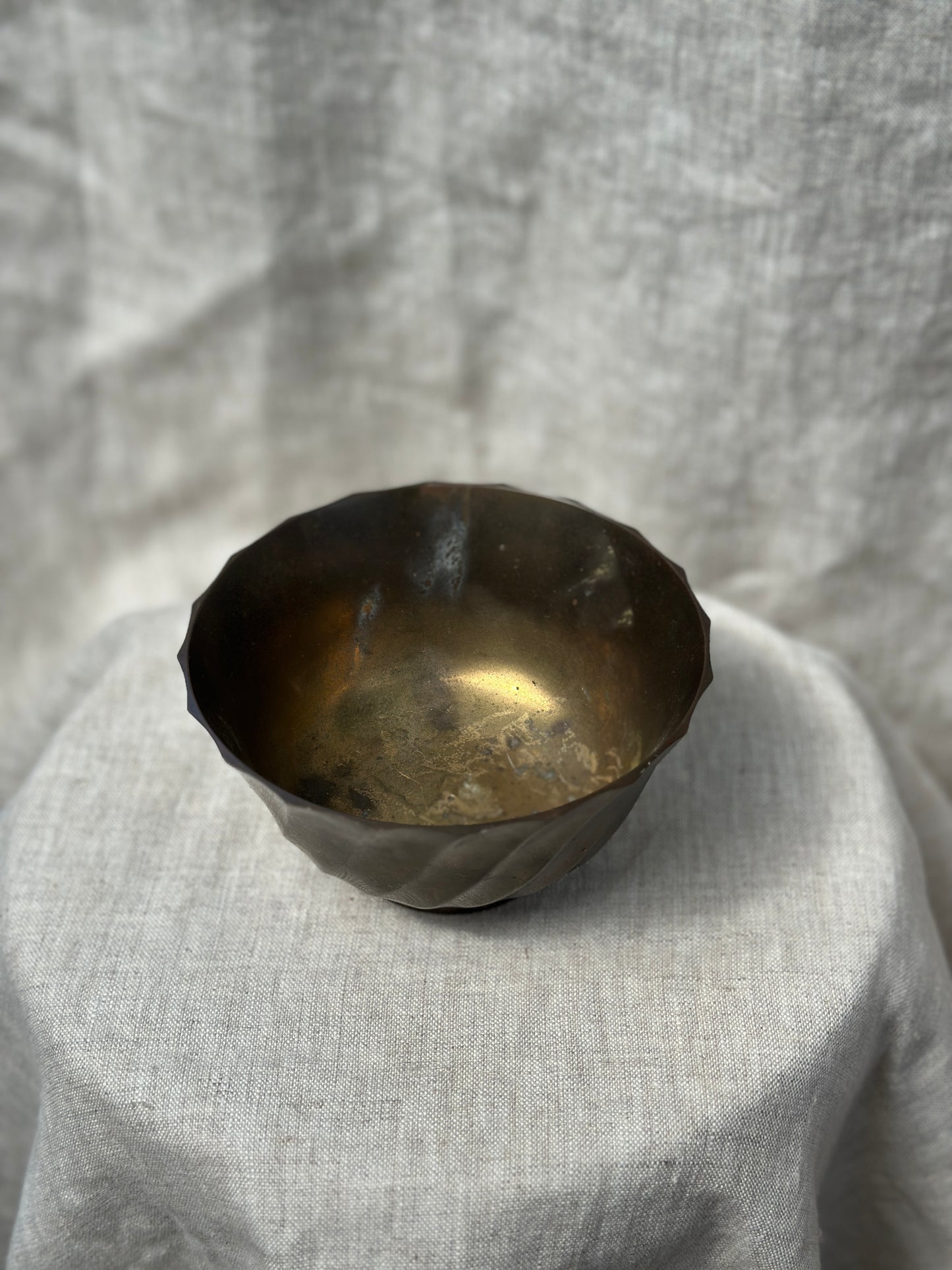 Patina Swirl Brass Bowl