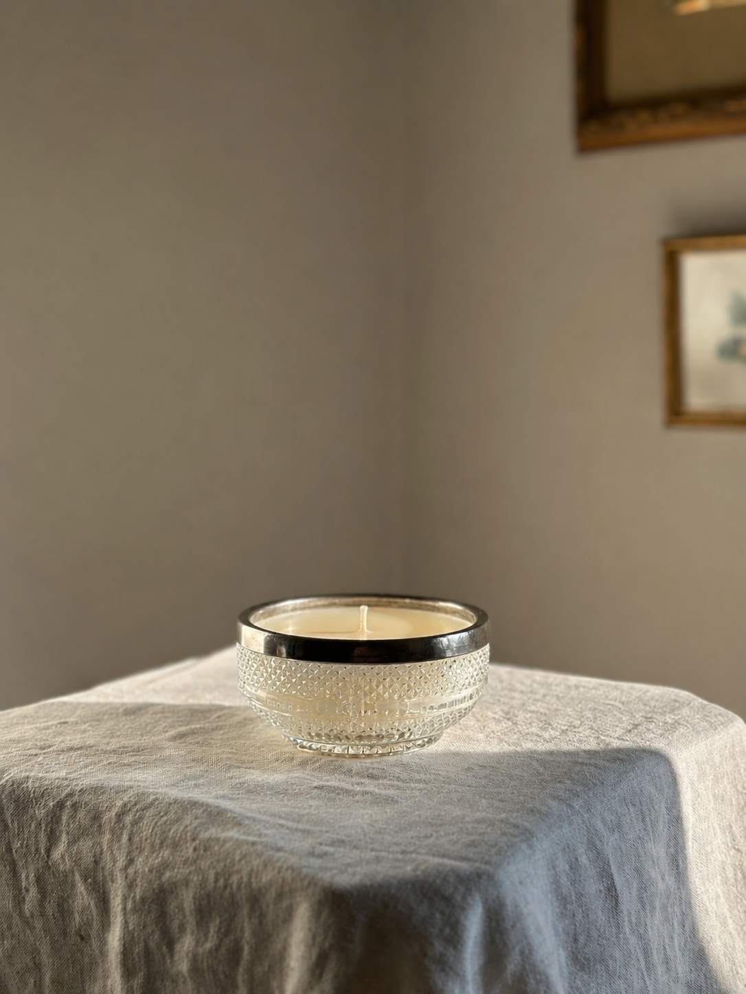Mini Glass and Silver Plate Bowl