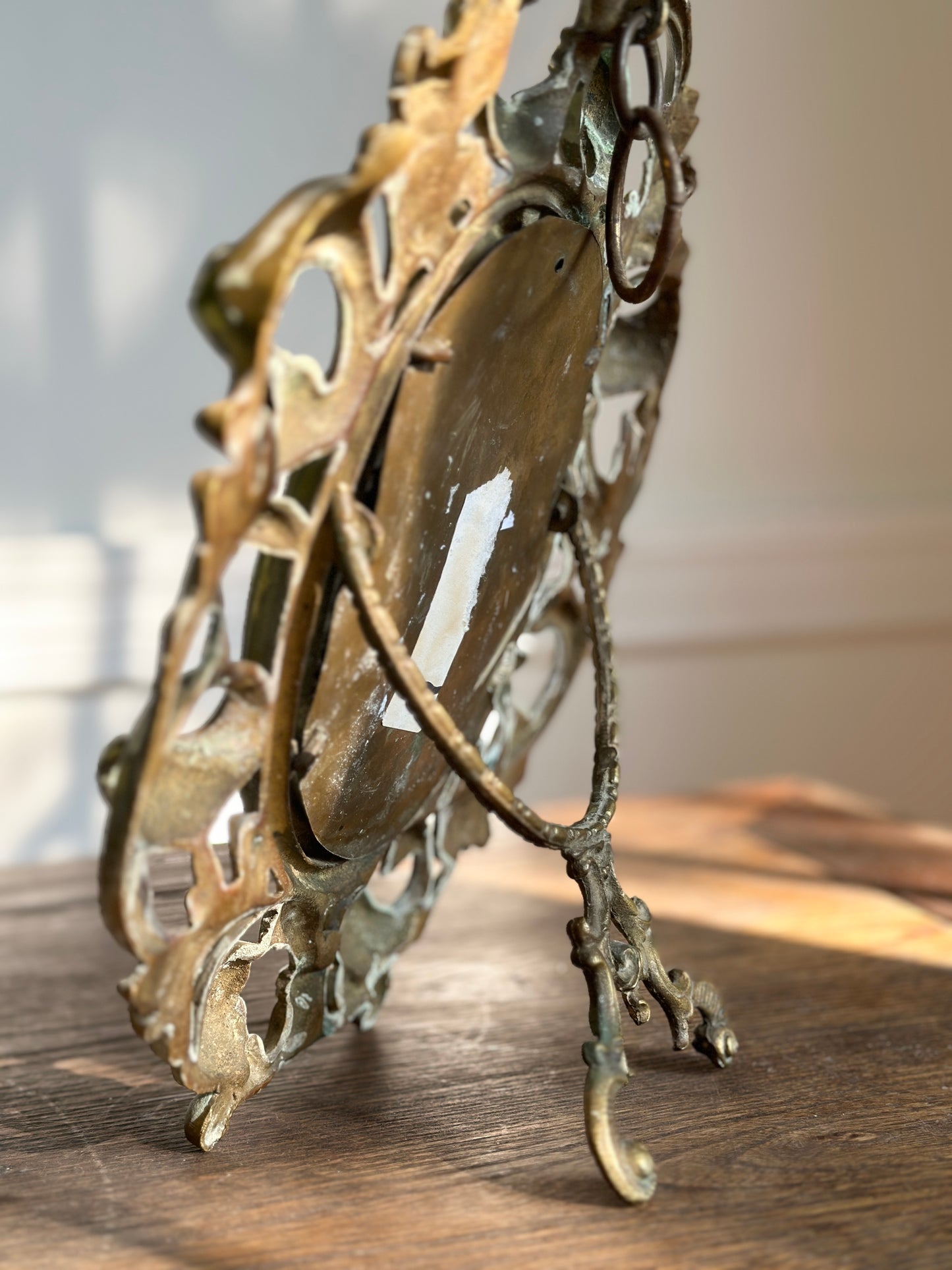 Ornate Gilt Cast Metal Mirror