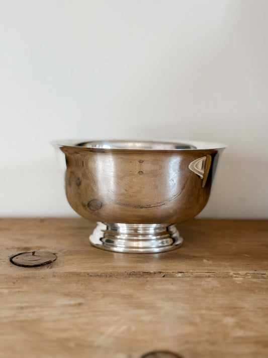 Silver Plate Bowl (7” Unmarked)