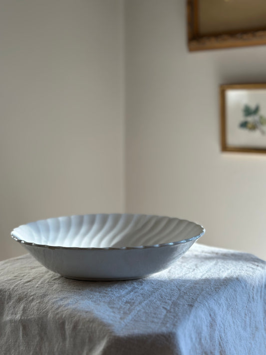 32 oz Scalloped Ironstone Bowl Oval