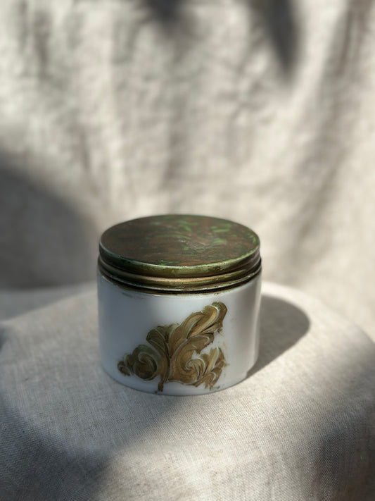 Milk Glass Powder Dish