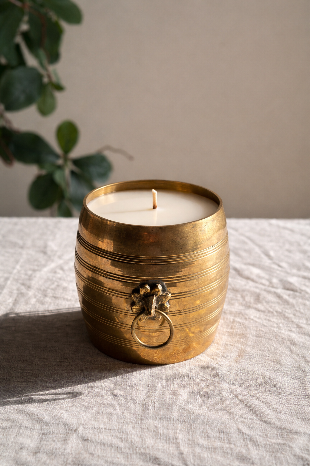 Studded and Ribbed Brass Planter