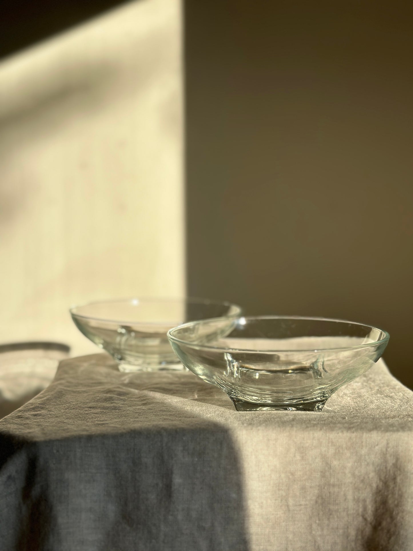 24 oz Fostoria Crystal Bowl w/ Square Base Pair SET