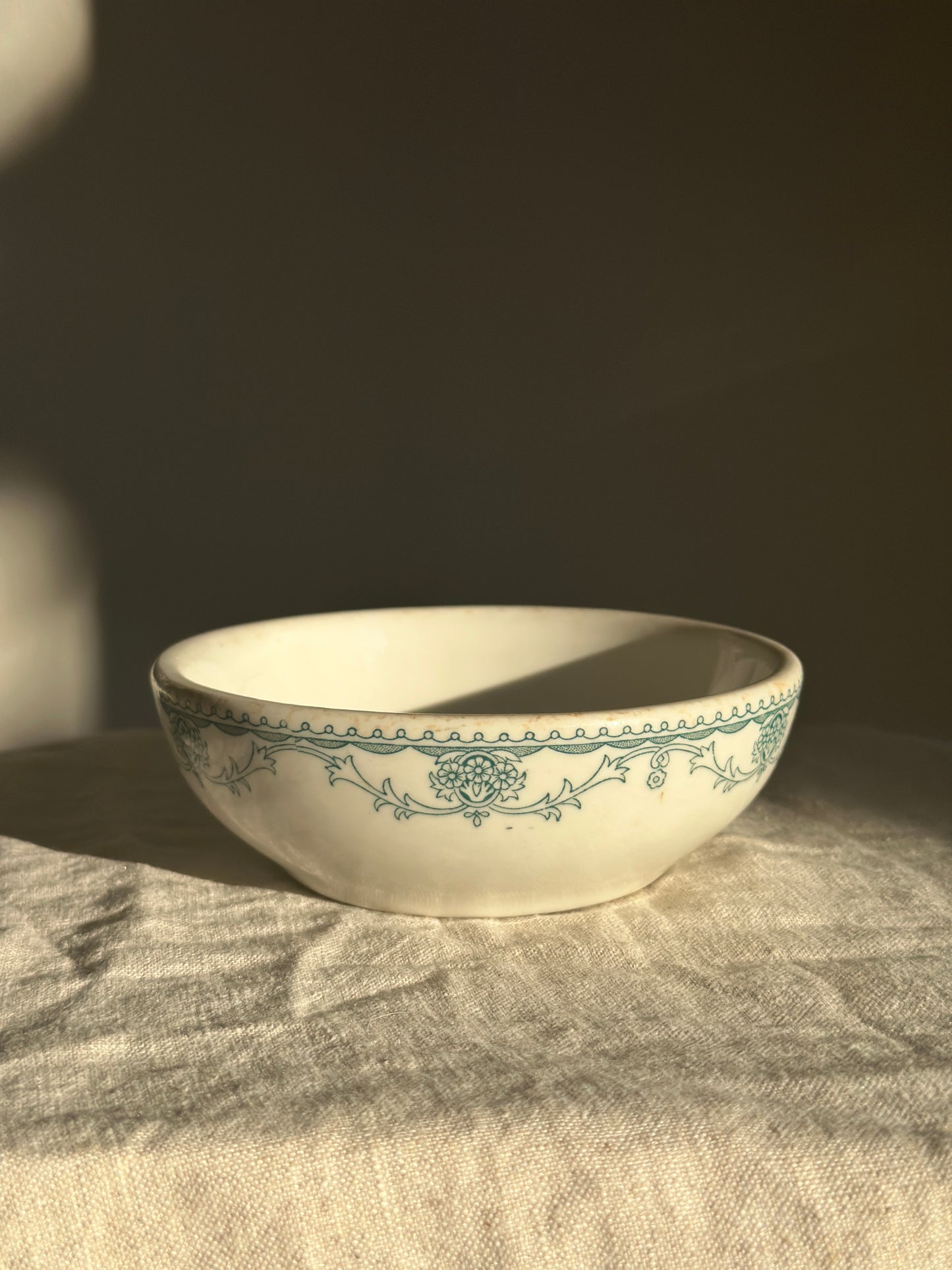 12 oz Teal Mayer Transferware Bowl est. 1881