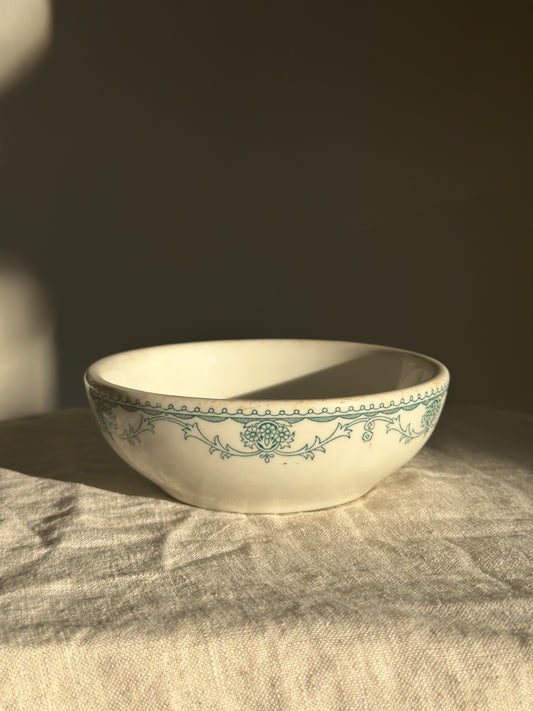12 oz Teal Mayer Transferware Bowl est. 1881