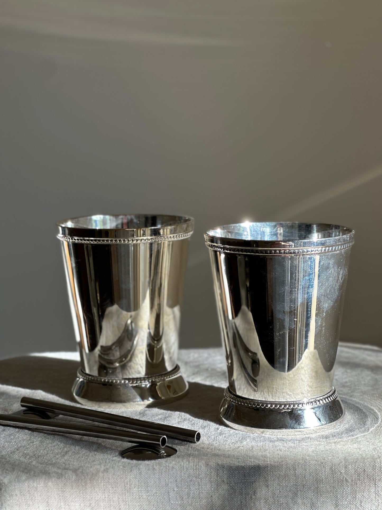 Stainless Steel Mint Julep Cups SET w/ Spoons