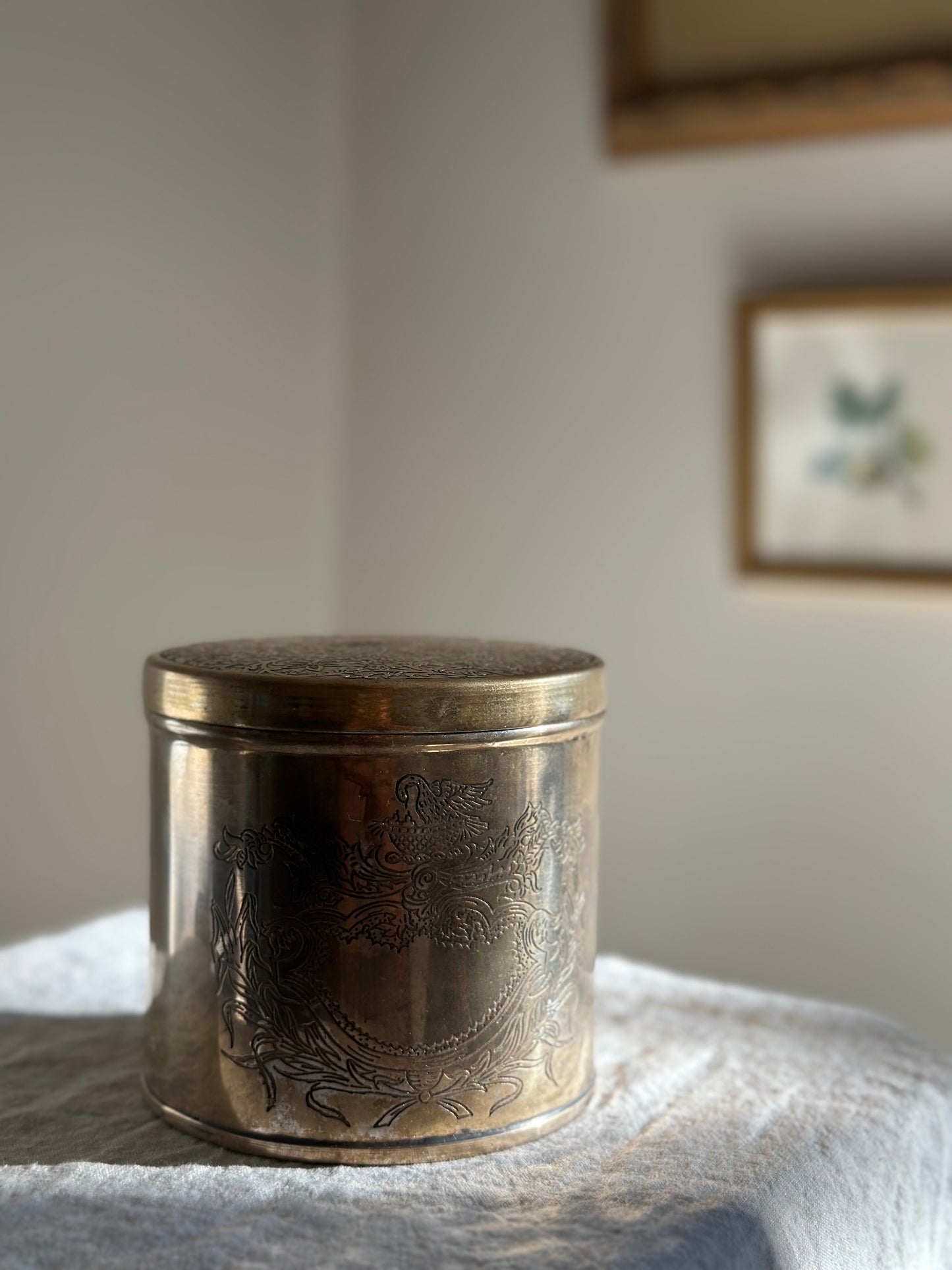 32 oz Silver Plate on Brass Tea Caddy