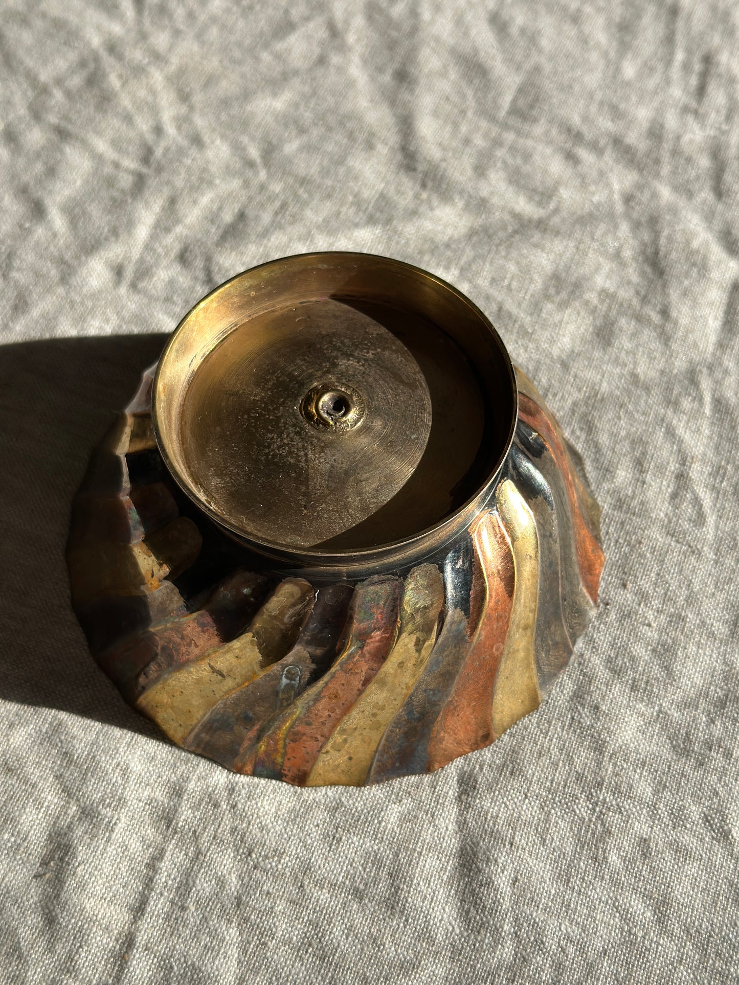 Swirl Triplate Brass Bowl