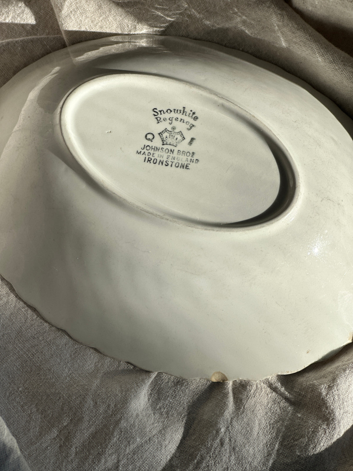 32 oz Scalloped Ironstone Bowl Oval