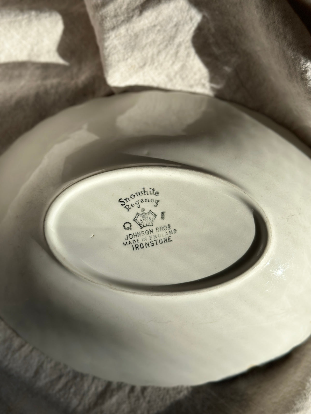 32 oz Scalloped Ironstone Bowl Oval
