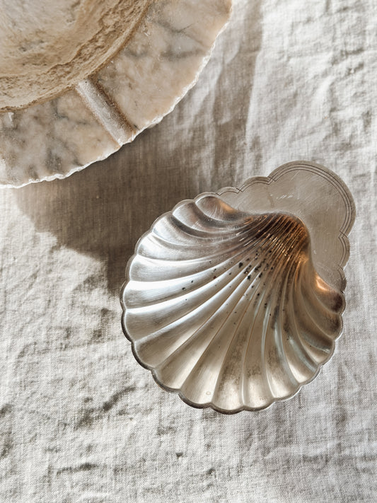 Silver Plate Shell Trinket Dish