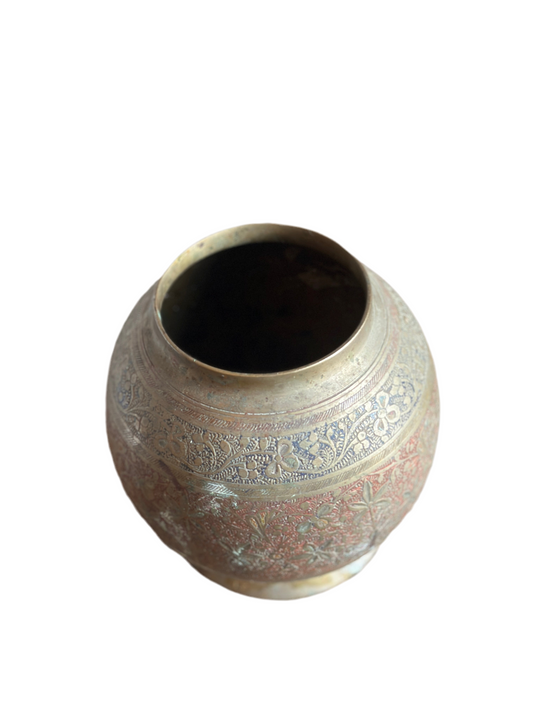 Engraved Brass Planter