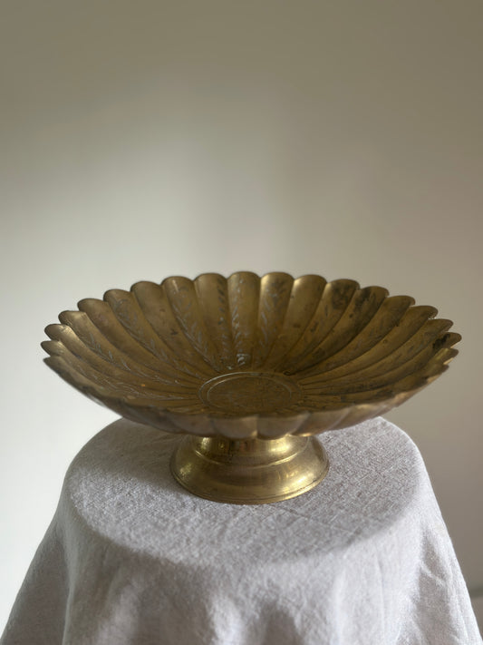 Scalloped Brass Pedestal