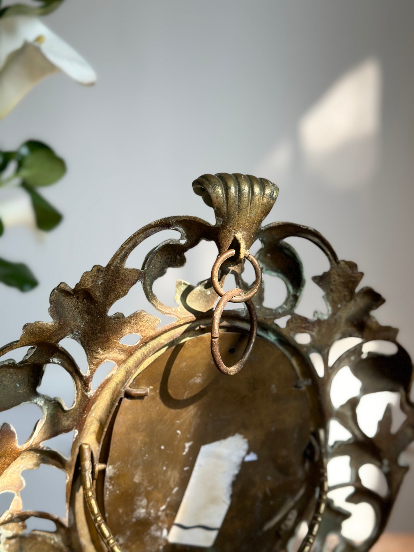 Ornate Gilt Cast Metal Mirror