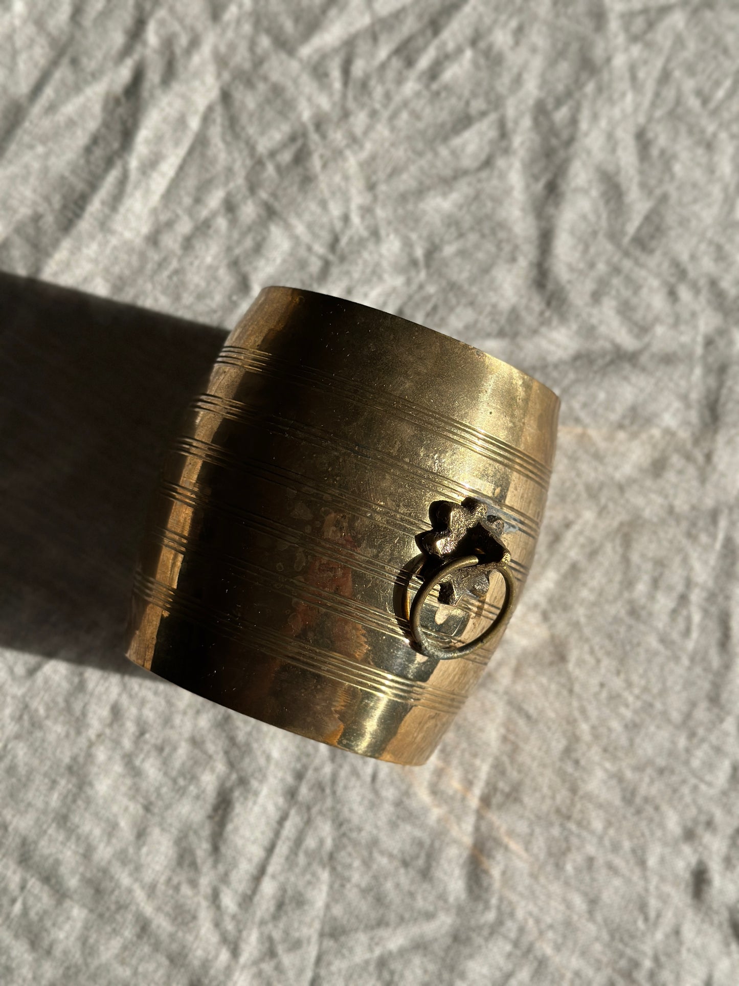 Studded and Ribbed Brass Planter