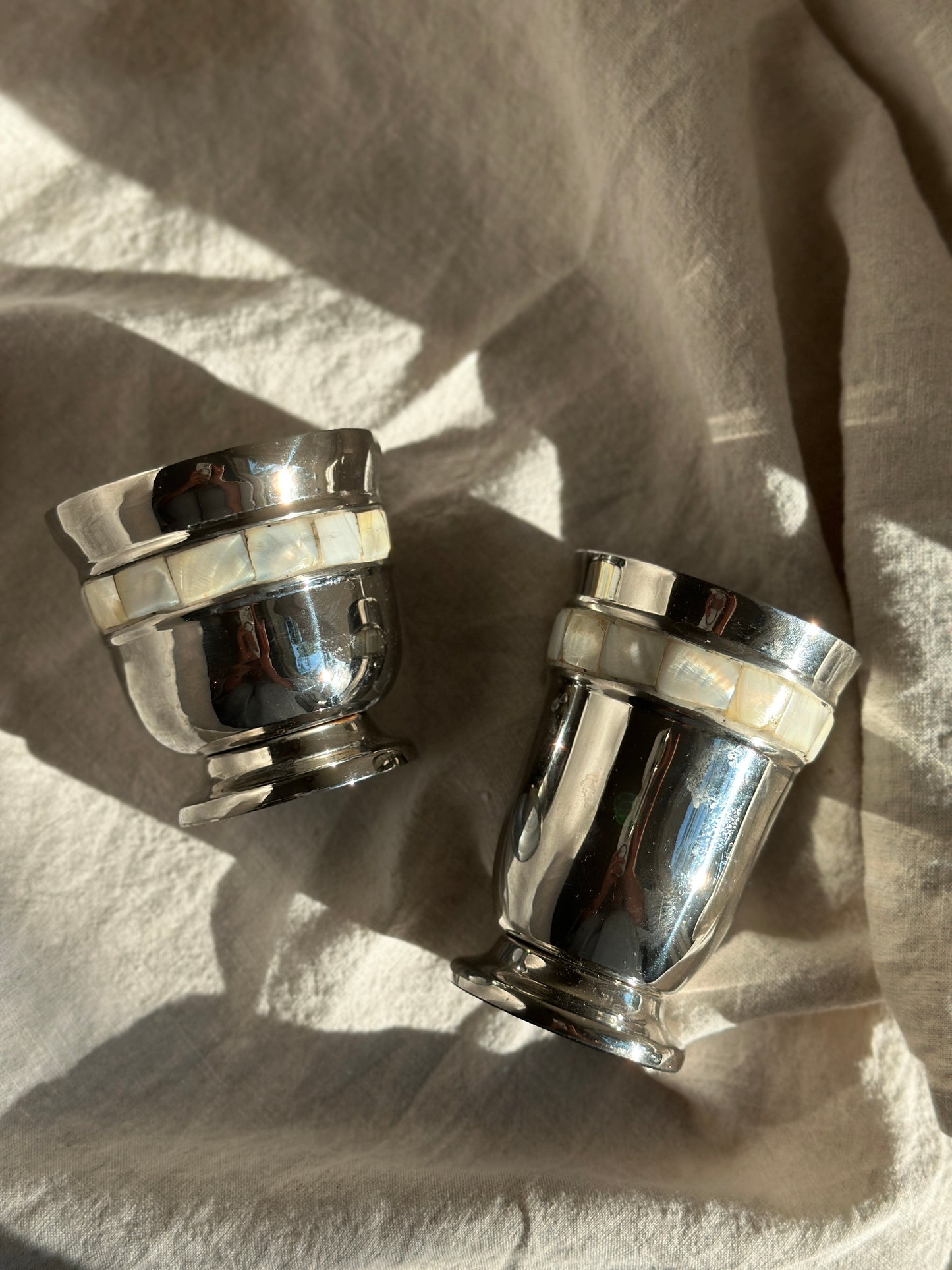 16 oz Stainless Steel and Mother of Pearl Cups SET