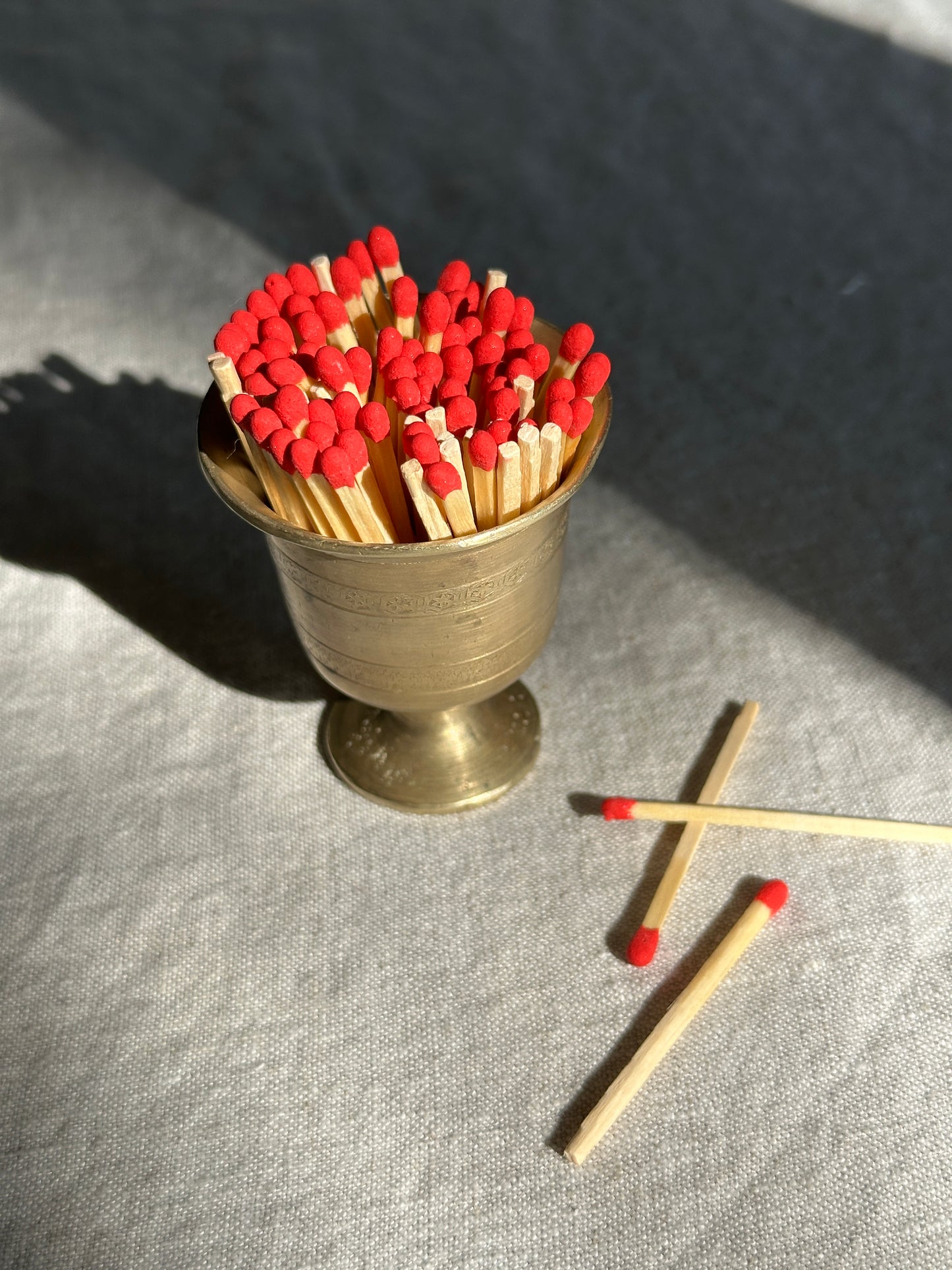 Heavy Brass Etched Matchstick Holder