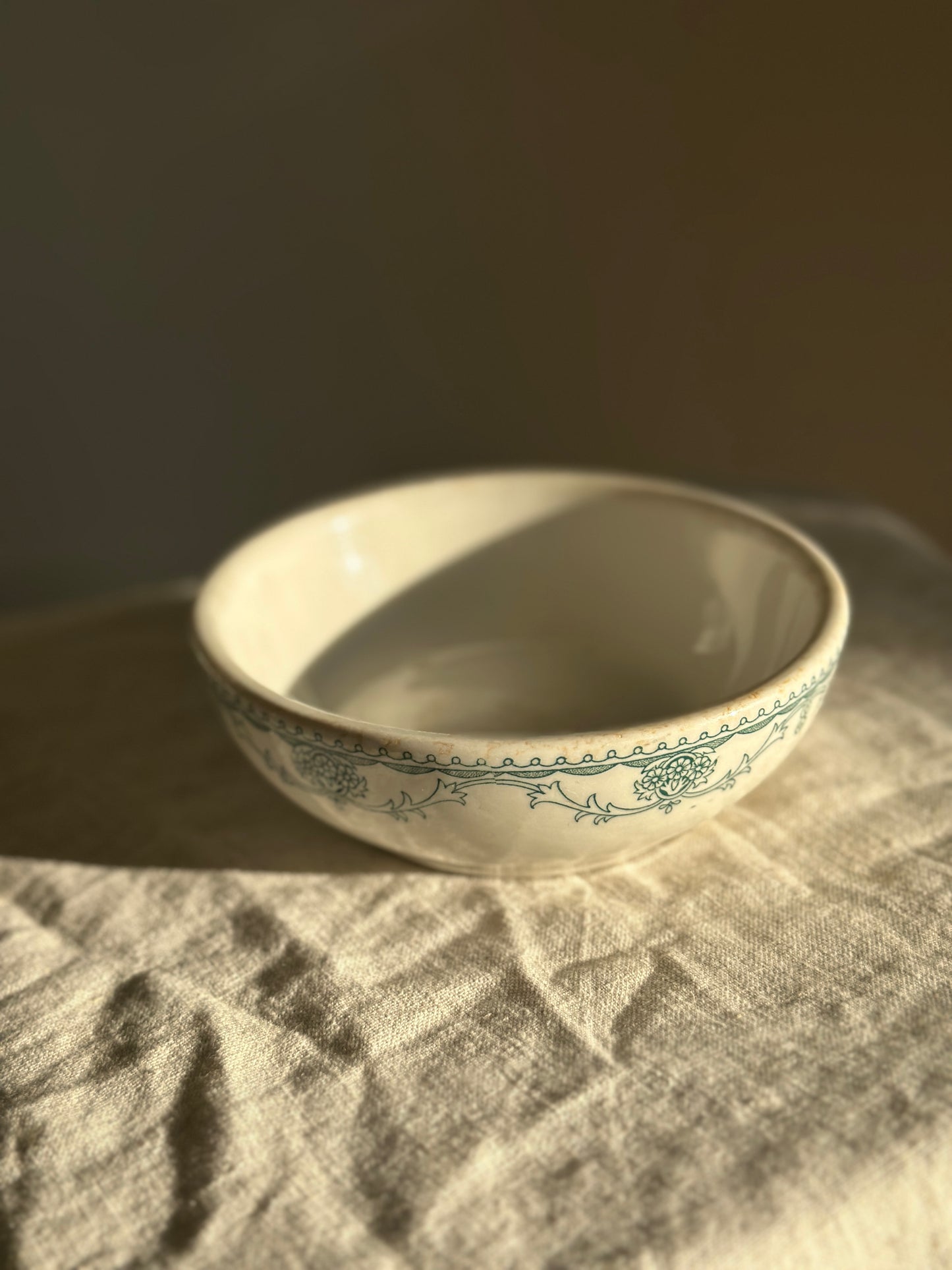 12 oz Teal Mayer Transferware Bowl est. 1881