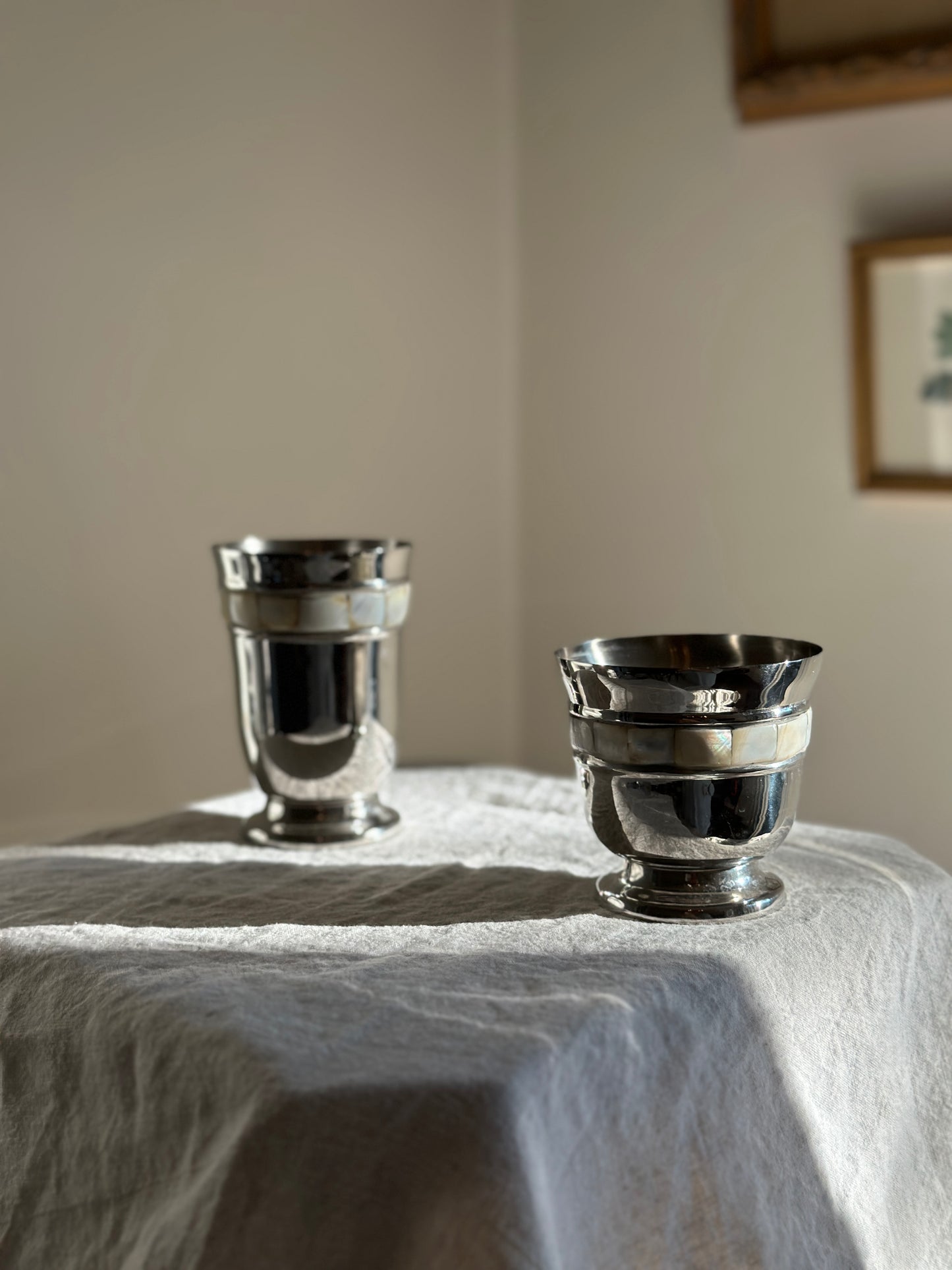 16 oz Stainless Steel and Mother of Pearl Cups SET