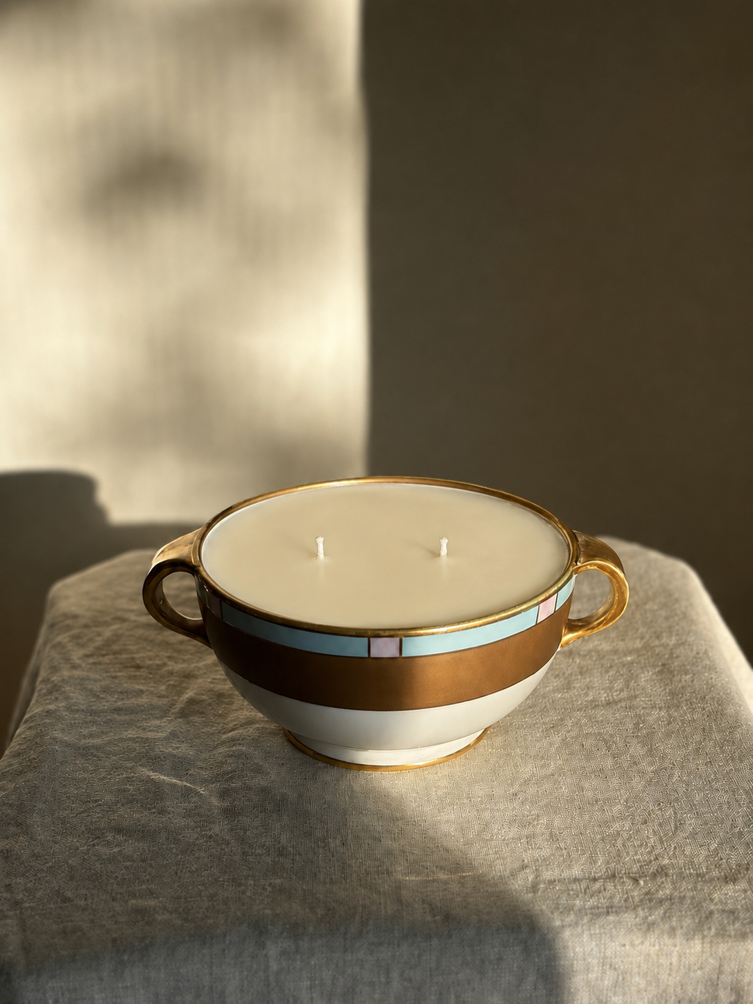 20 oz Nippon Bowl Color Block w/ Floral Interior