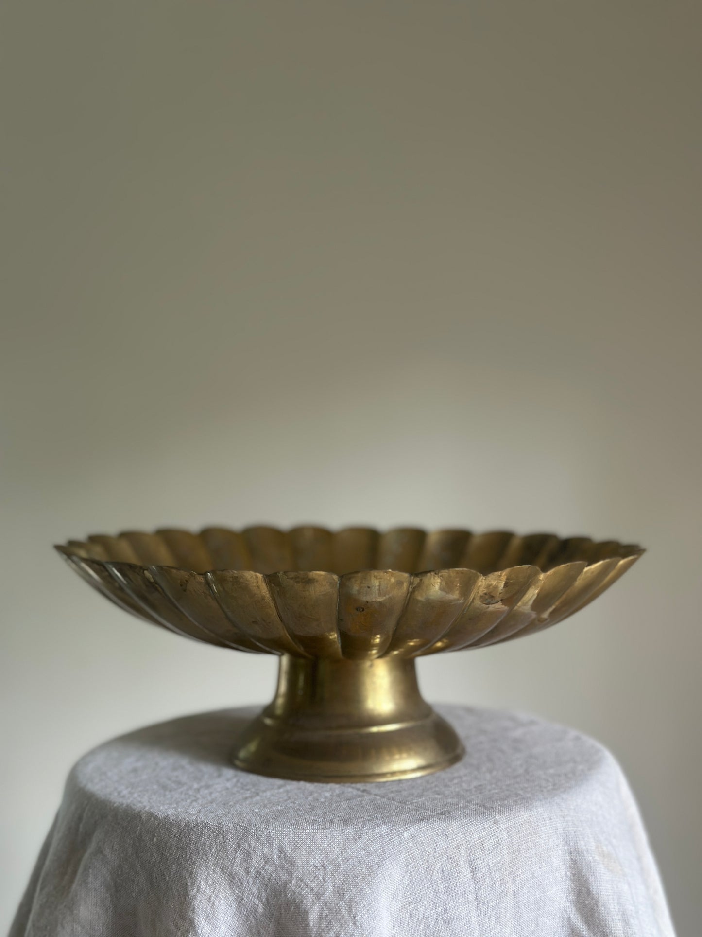 Scalloped Brass Pedestal