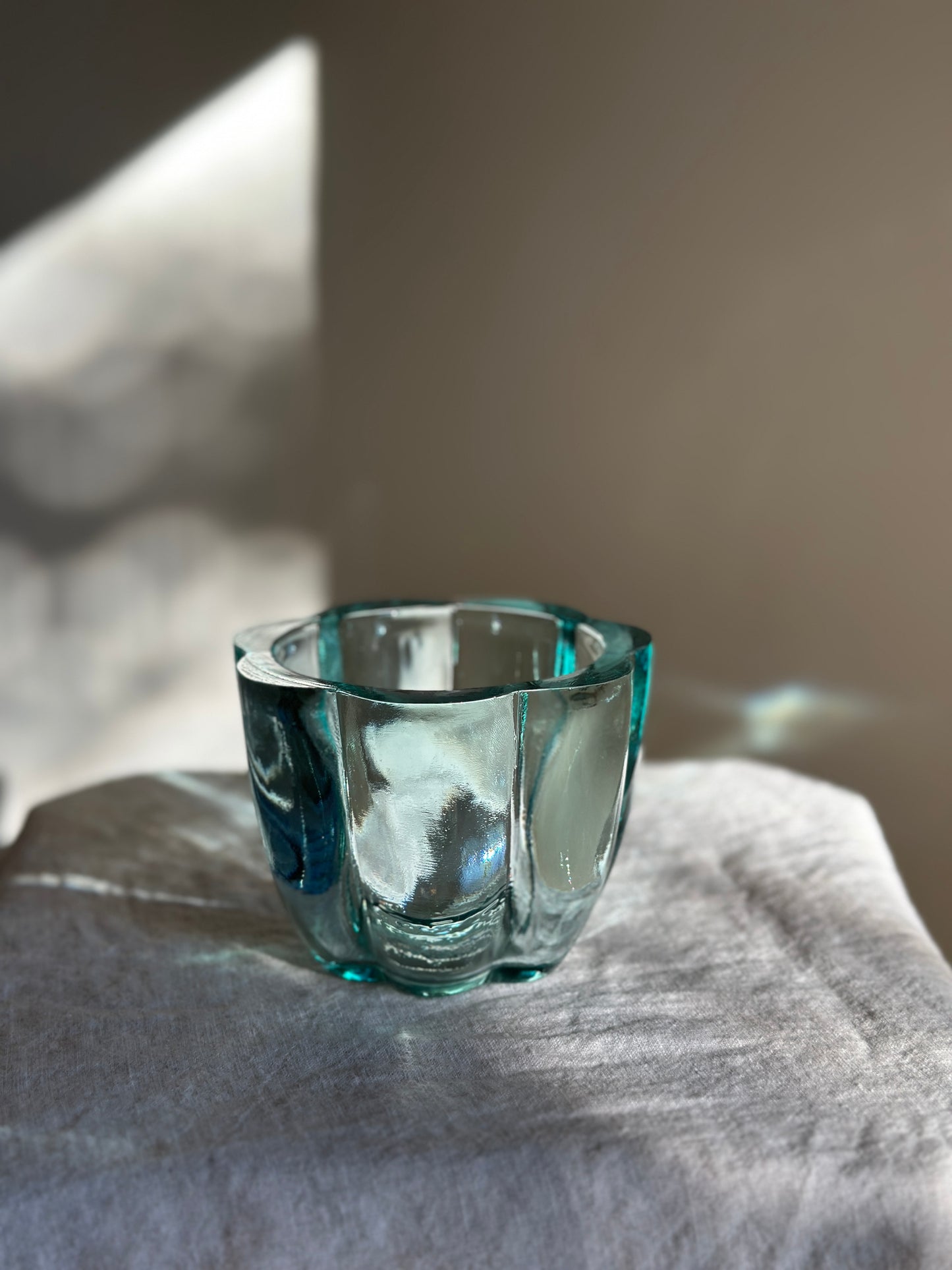 10 oz Blue Art Glass "Flower Bomb"
