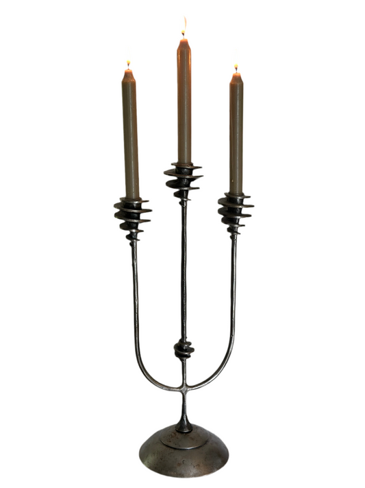 Hand Forged Brutalist Candelabra