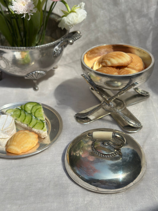 16 oz Antique Silver Plate Fenton Brothers Curling Stone 1875