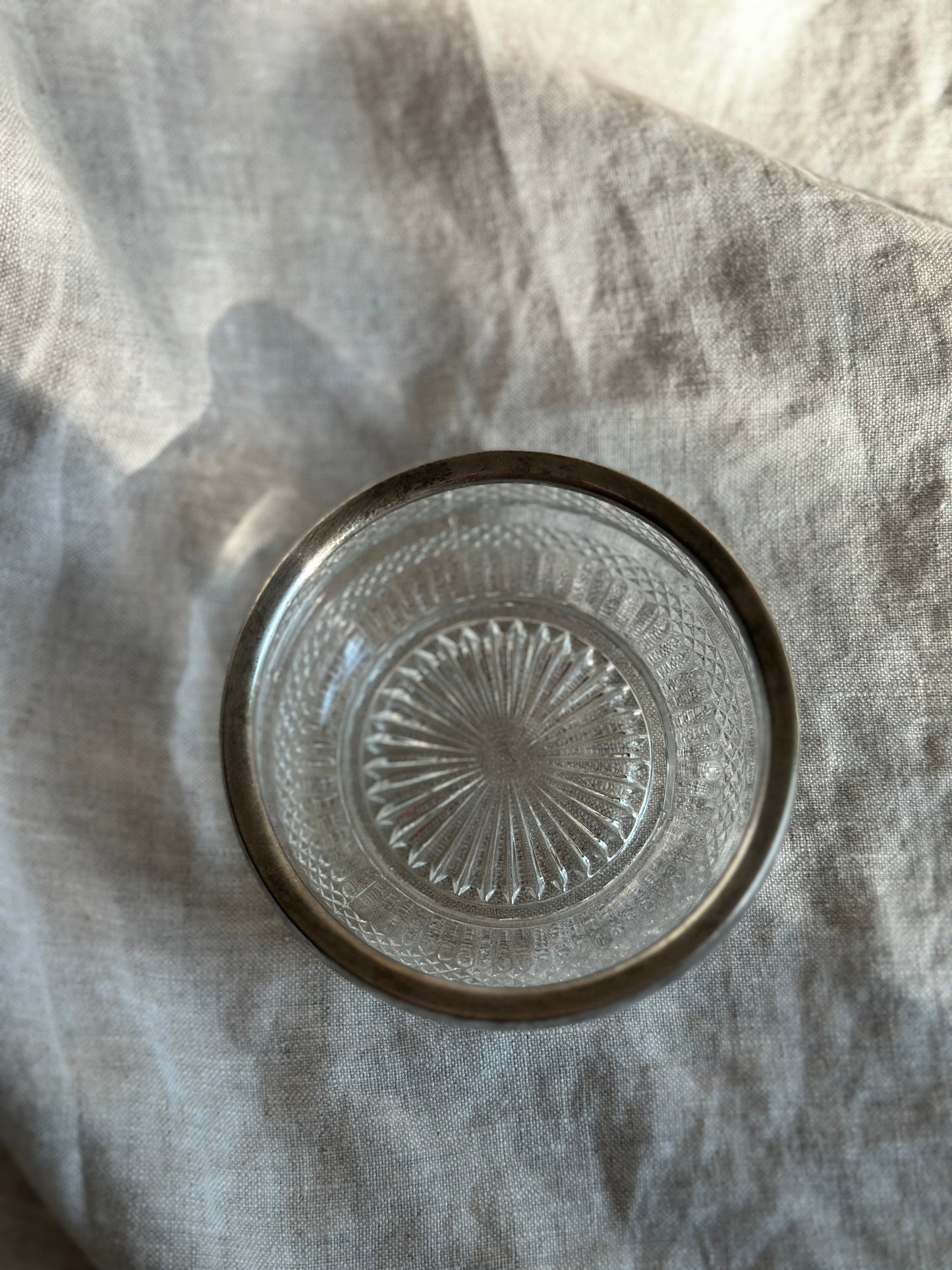 Mini Glass and Silver Plate Bowl