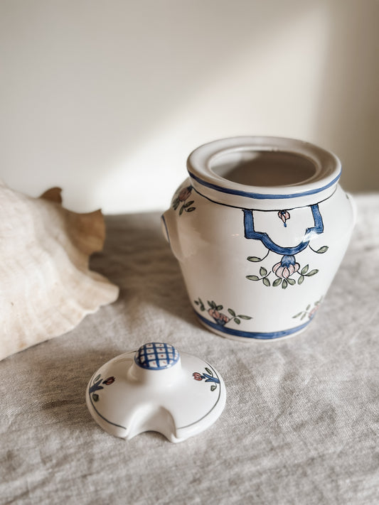 Hand Painted Sugar Jar, Portugal (16 oz)