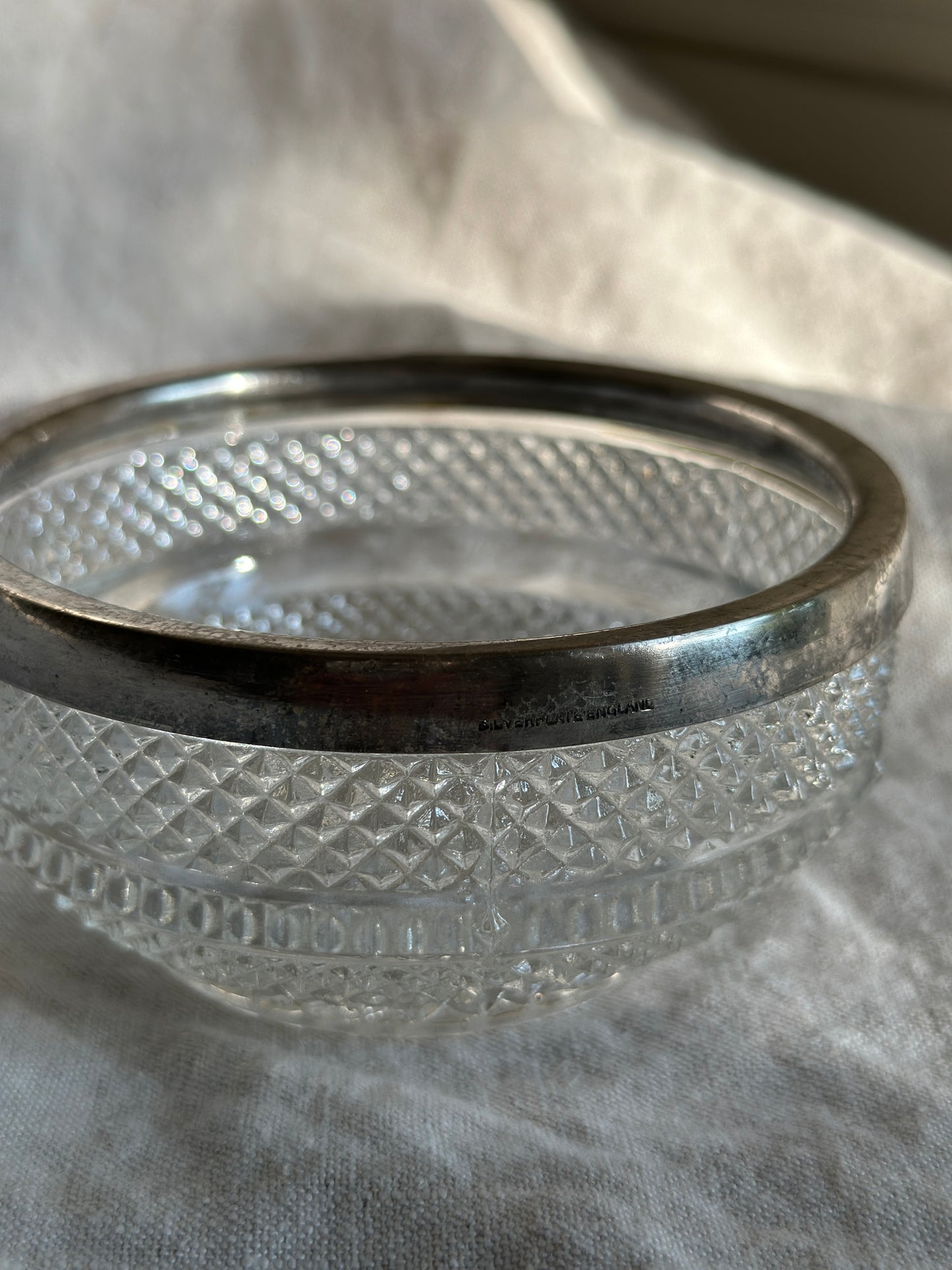 Mini Glass and Silver Plate Bowl