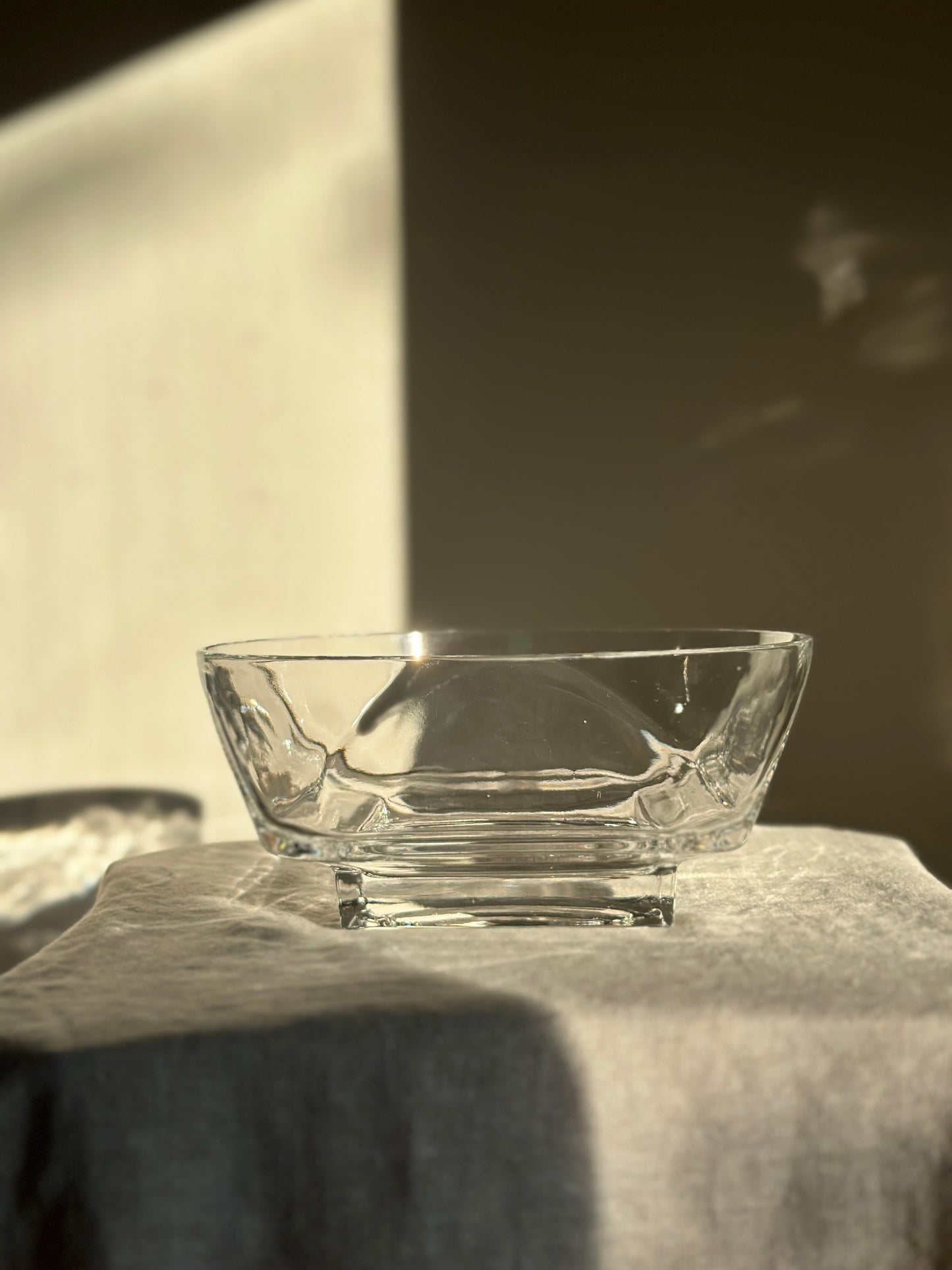 32 oz Fostoria Crystal Bowl w/ Square Base