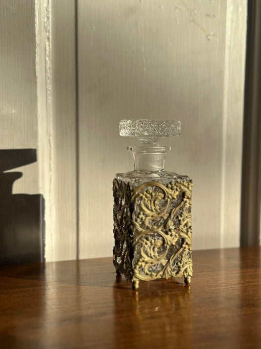 Glass and Ormolu Perfume Bottle
