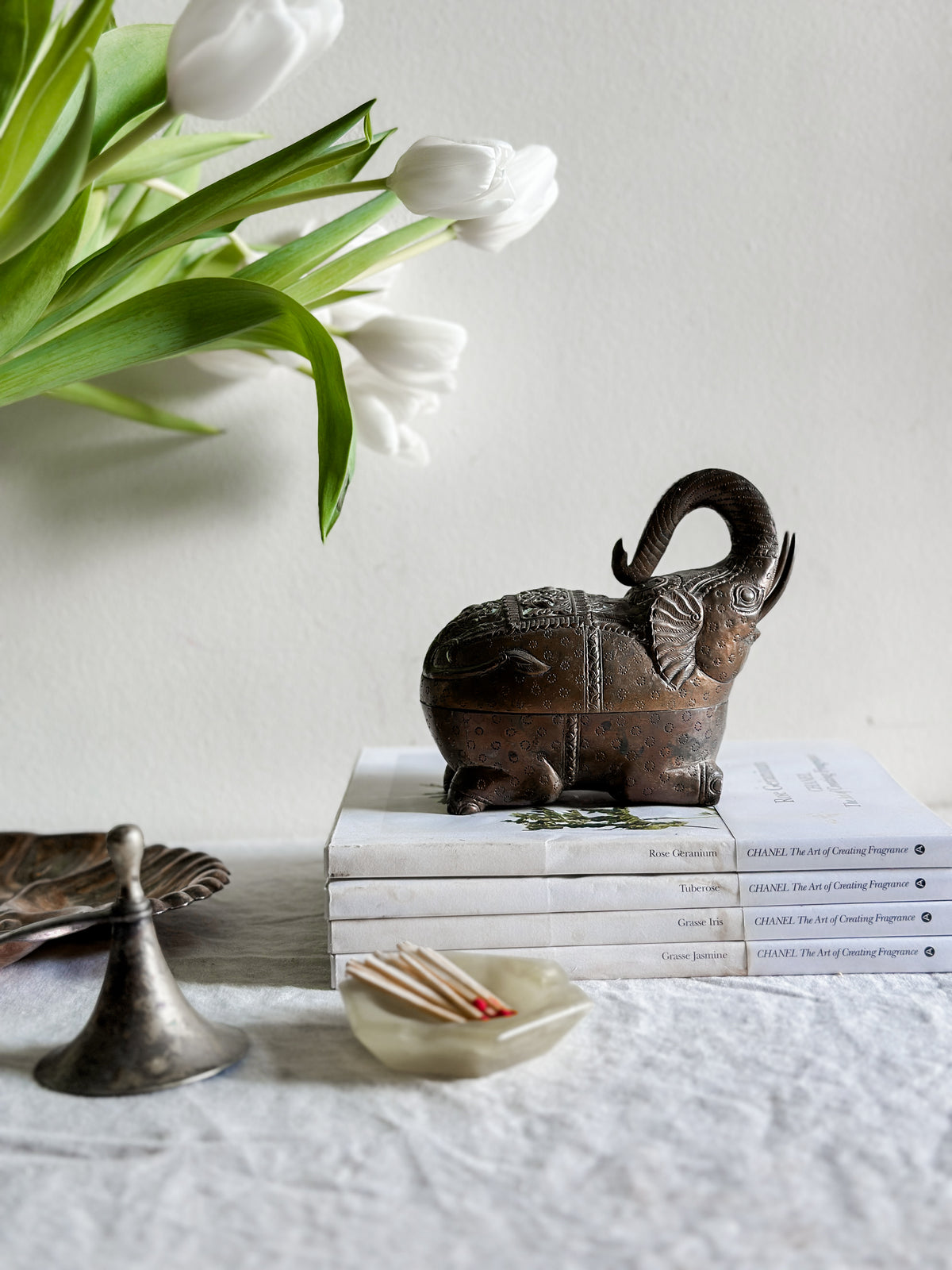 16 oz Brass Elephant Betel Box