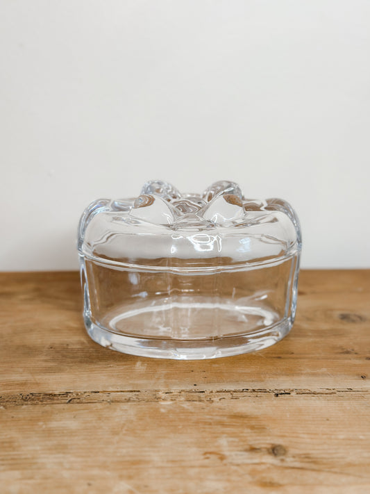 Lidded Glass Flower/Bow Box
