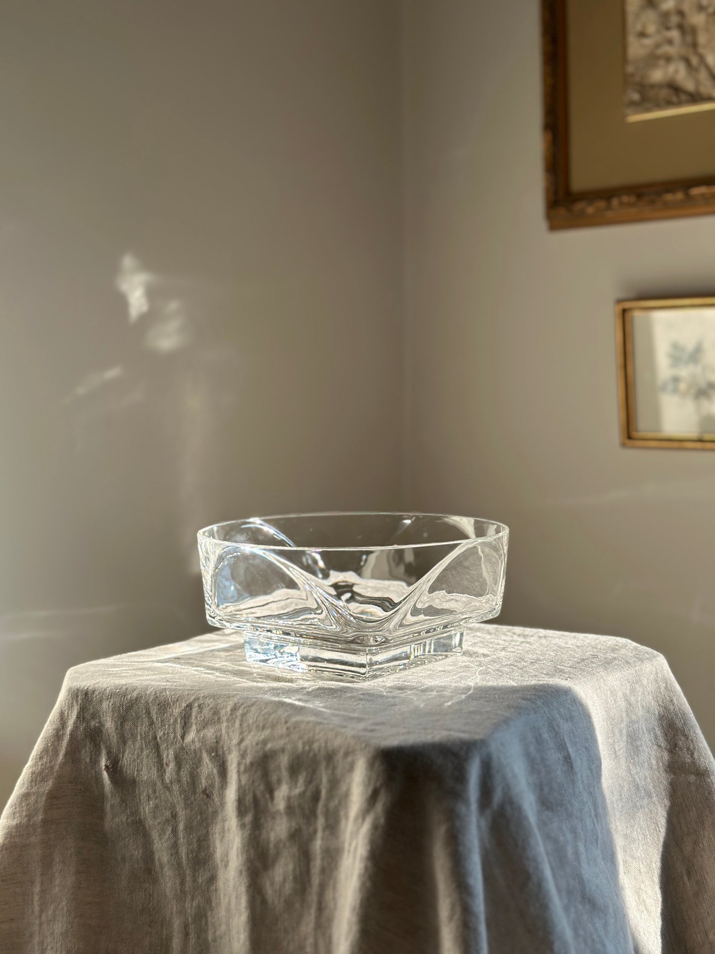 32 oz Fostoria Crystal Bowl w/ Square Base