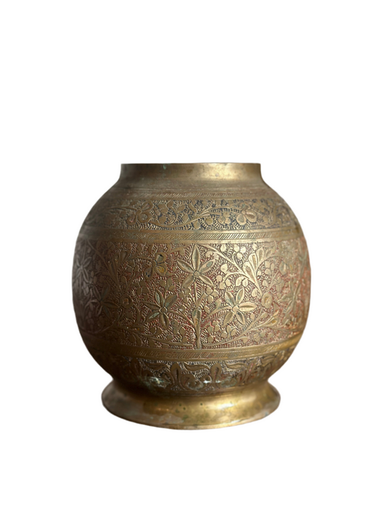 Engraved Brass Planter