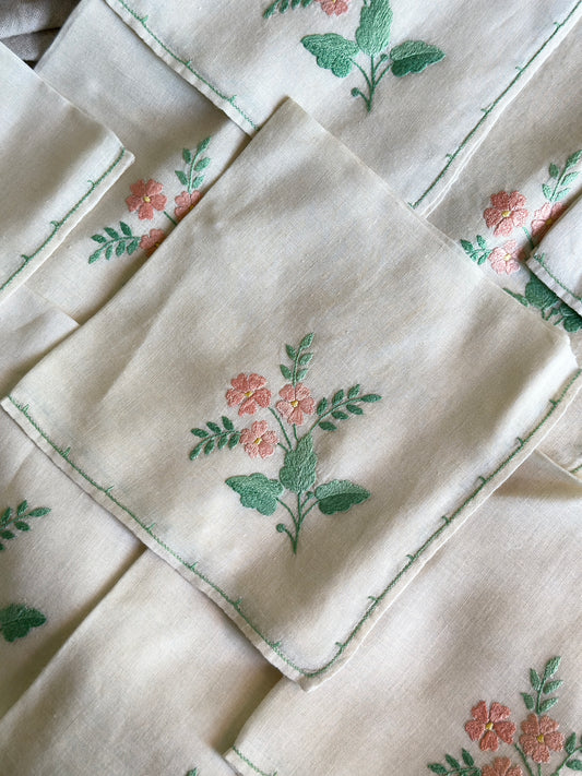 Floral Embroidered Napkins