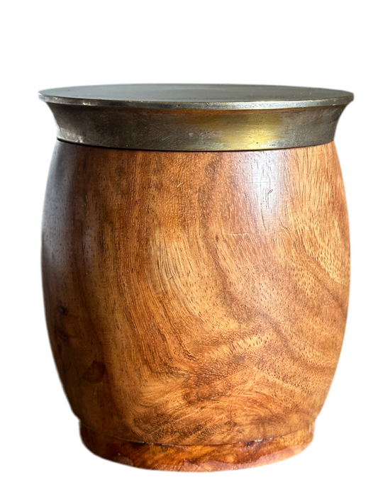 Wood and Brass Canister (Glass Insert)